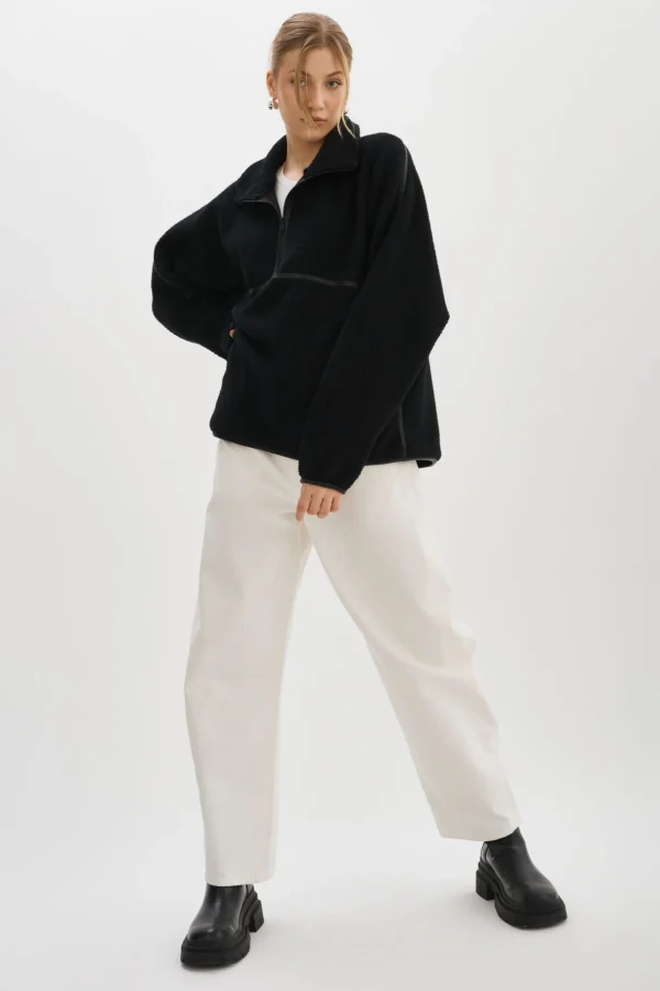 LAMARQUE Tops | HELSA | Polar Fleece Pullover Black / Black