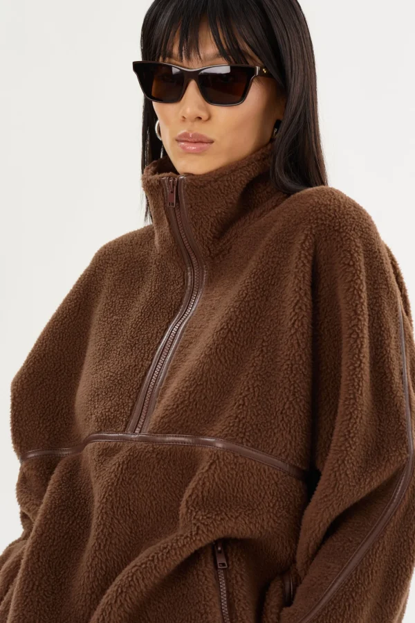 LAMARQUE Tops | HELSA | Polar Fleece Pullover Chestnut