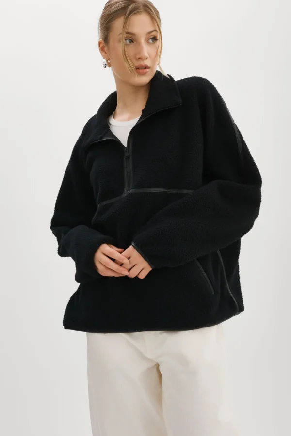 LAMARQUE Tops | HELSA | Polar Fleece Pullover Black / Black