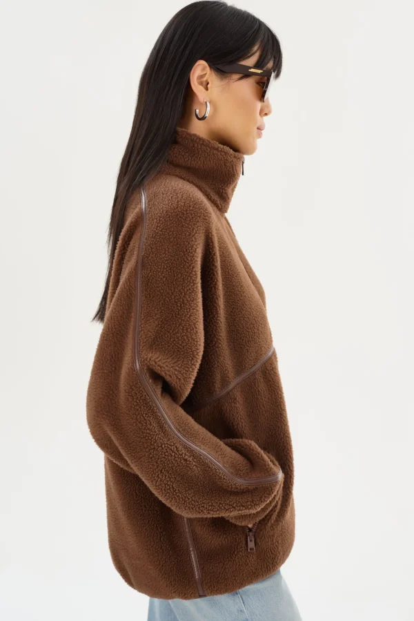 LAMARQUE Tops | HELSA | Polar Fleece Pullover Chestnut