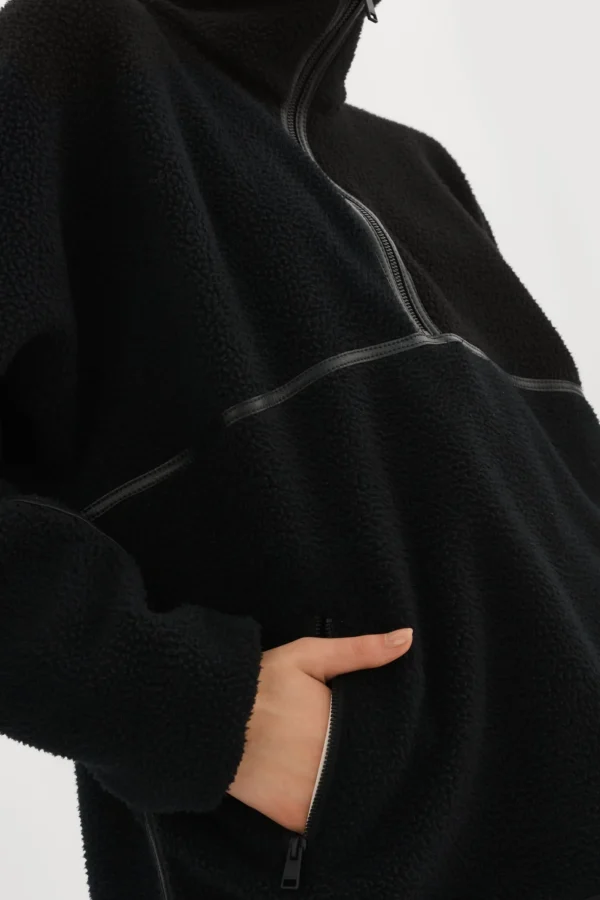 LAMARQUE Tops | HELSA | Polar Fleece Pullover Black / Black