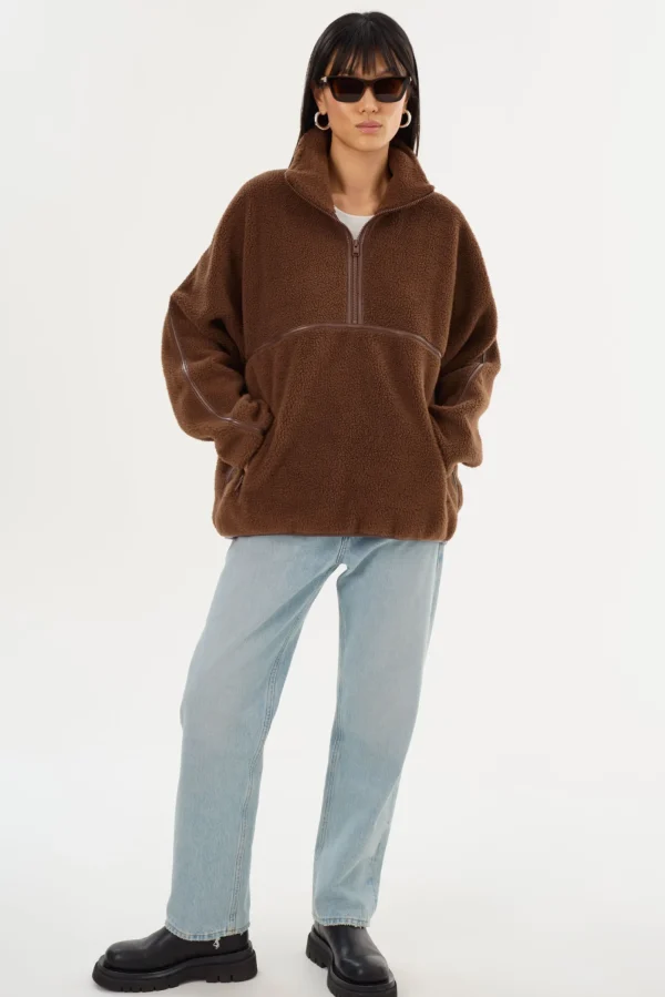 LAMARQUE Tops | HELSA | Polar Fleece Pullover Chestnut
