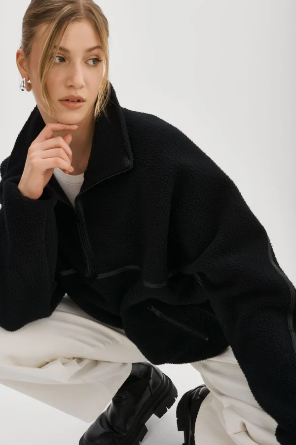 LAMARQUE Tops | HELSA | Polar Fleece Pullover Black / Black