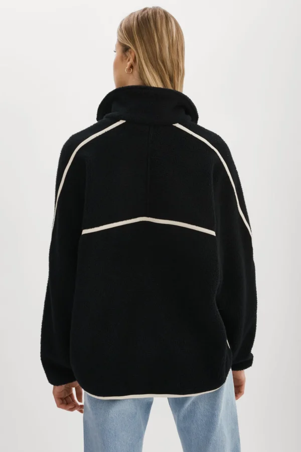 LAMARQUE Tops | HELSA | Polar Fleece Pullover Black/Ivory