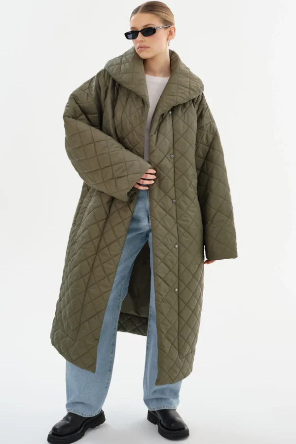 LAMARQUE Coats&Jackets | HENDRIKA | Oversized Quilted Coat Sage