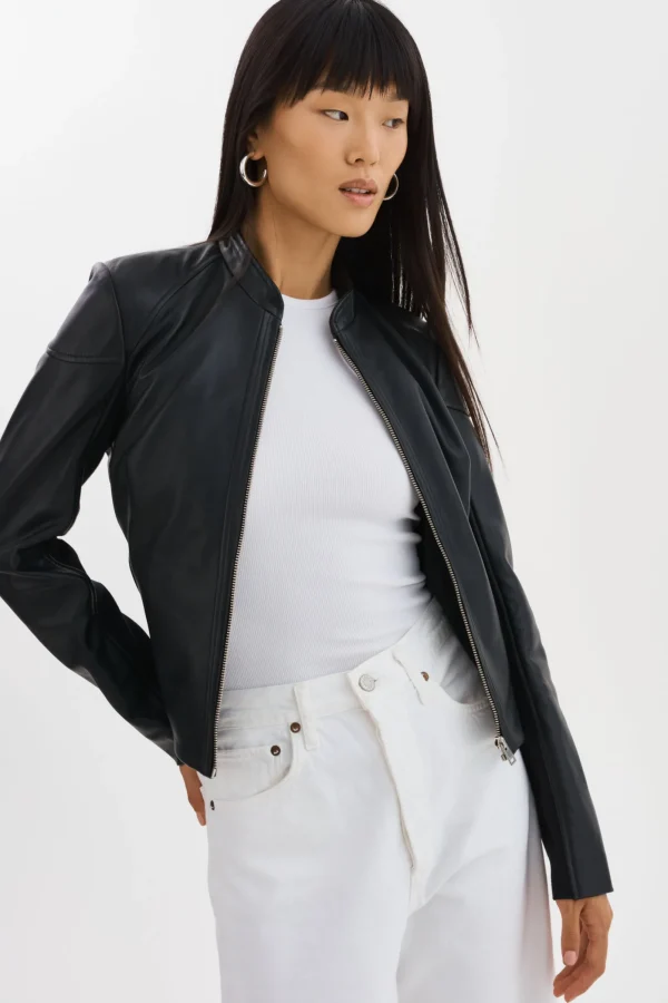 LAMARQUE Leather Jackets | HIRA | Fitted Leather Jacket Black