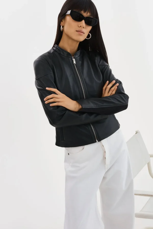 LAMARQUE Leather Jackets | HIRA | Fitted Leather Jacket Black