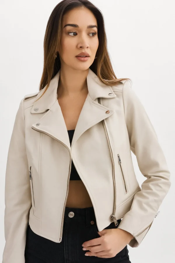 LAMARQUE Leather Jackets | HOLY | Leather Biker Jacket With Removable Hood Bone