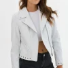 LAMARQUE Leather Jackets | IDETTA | Leather Biker Jacket White
