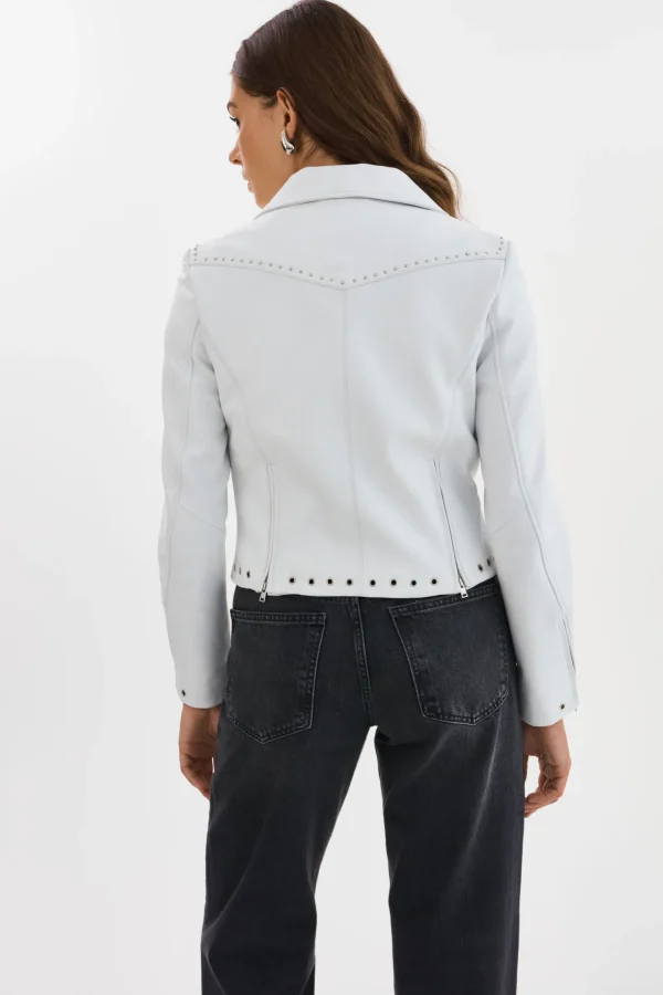 LAMARQUE Leather Jackets | IDETTA | Leather Biker Jacket White