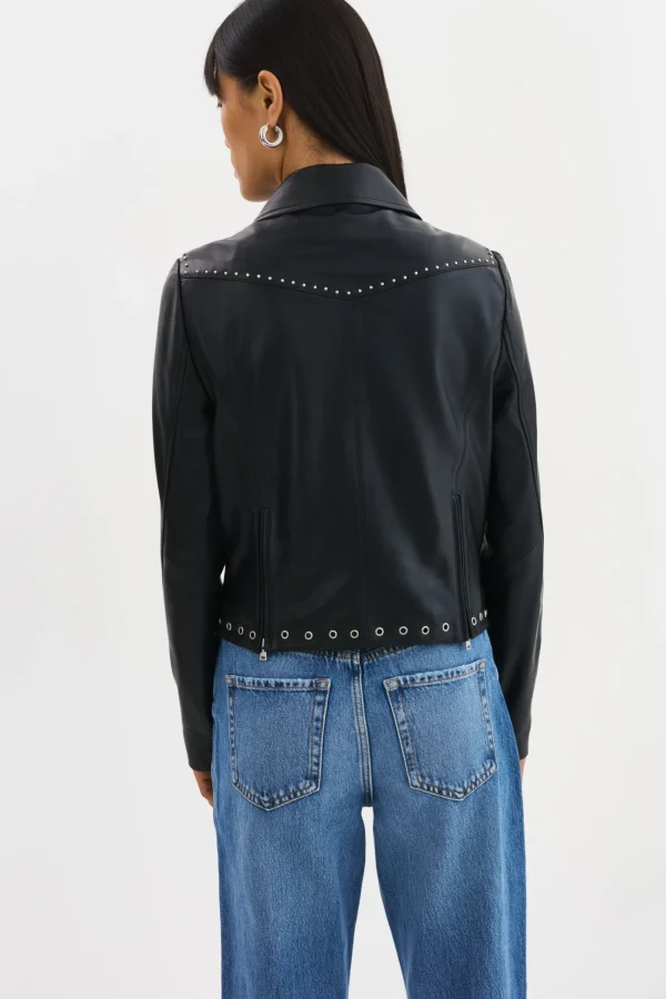 LAMARQUE Leather Jackets | IDETTA | Leather Biker Jacket Black