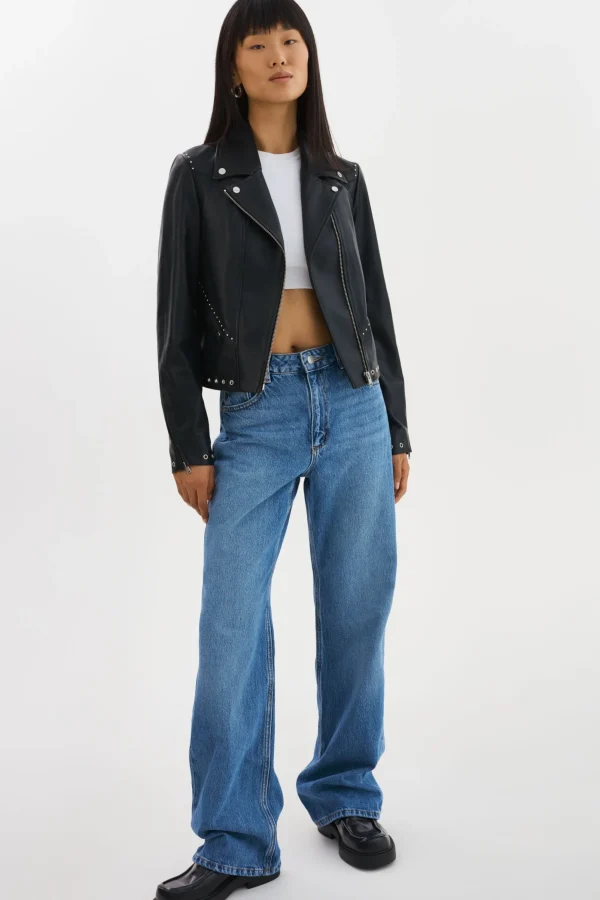 LAMARQUE Leather Jackets | IDETTA | Leather Biker Jacket Black
