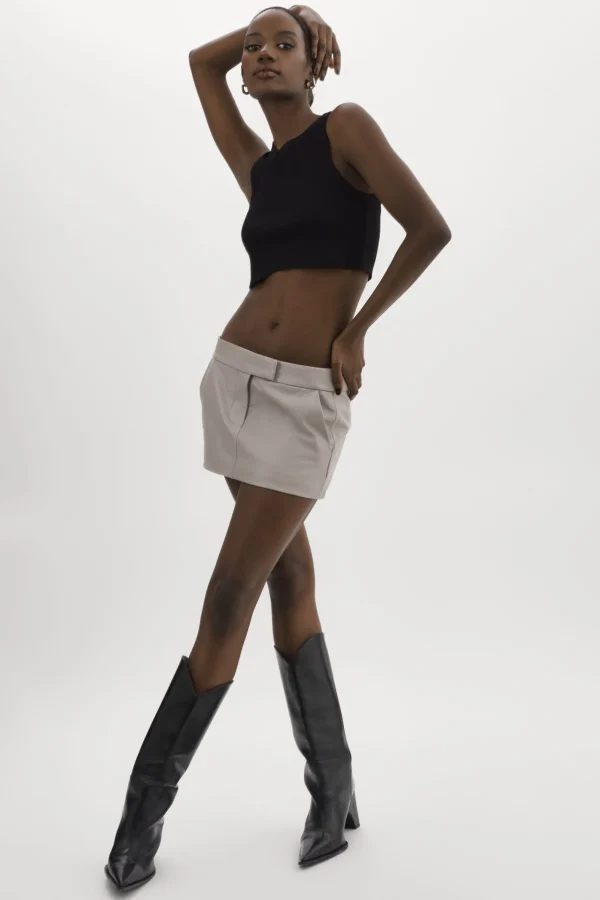 LAMARQUE Skirts | INAYA | Leather Micro Mini Skirt Ash Grey