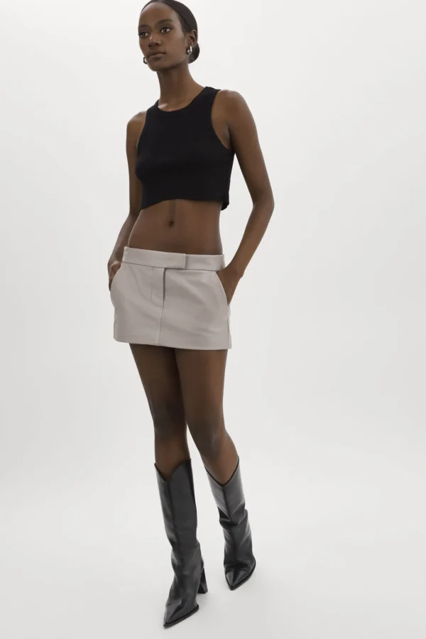 LAMARQUE Skirts | INAYA | Leather Micro Mini Skirt Ash Grey