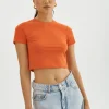 LAMARQUE Tops | INGA | Cropped T-Shirt Spicy Orange
