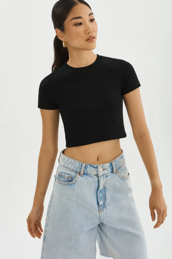 LAMARQUE Tops | INGA | Cropped T-Shirt Black