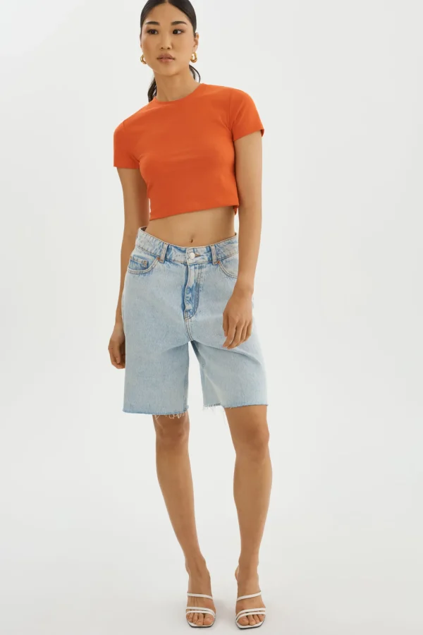 LAMARQUE Tops | INGA | Cropped T-Shirt Spicy Orange