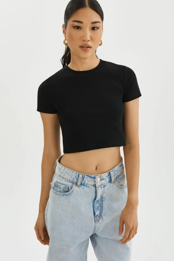 LAMARQUE Tops | INGA | Cropped T-Shirt Black