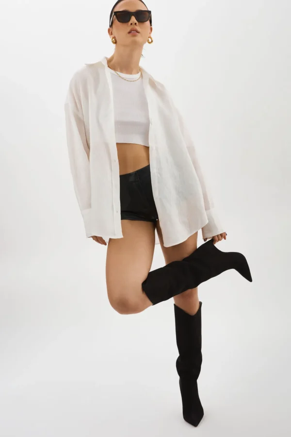 LAMARQUE Tops | JADA | Oversized Linen Shirt White