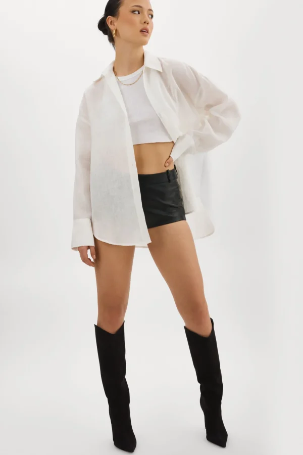 LAMARQUE Tops | JADA | Oversized Linen Shirt White