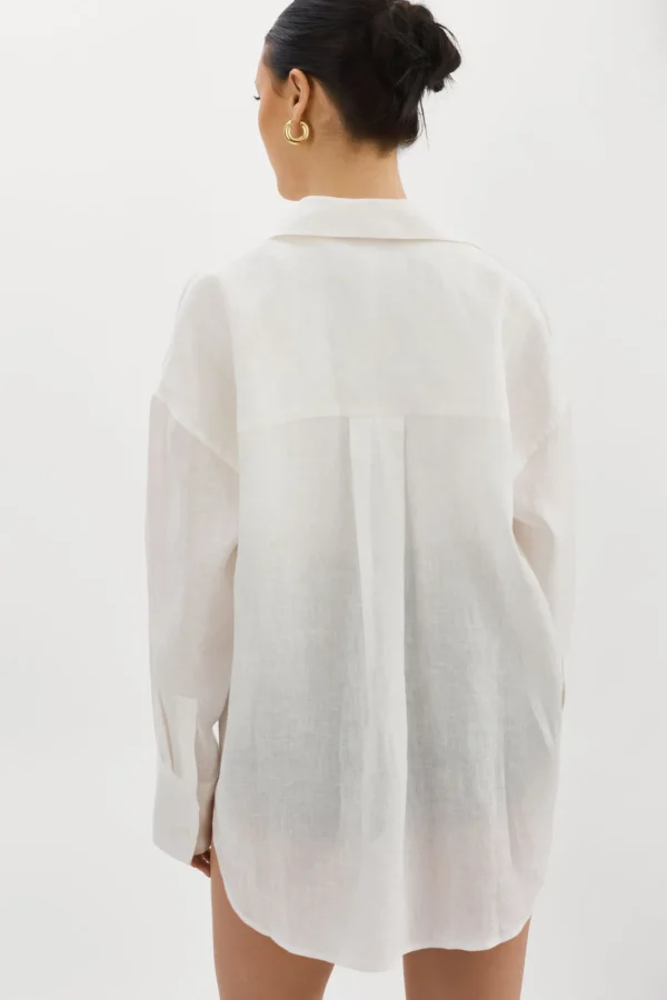 LAMARQUE Tops | JADA | Oversized Linen Shirt White