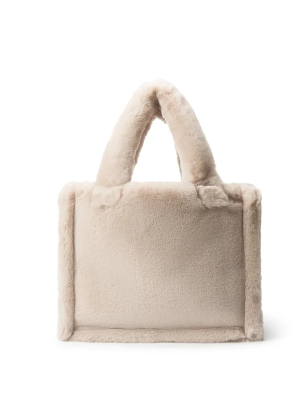 LAMARQUE Accessories | JADE Faux Fur Tote Bag Bone