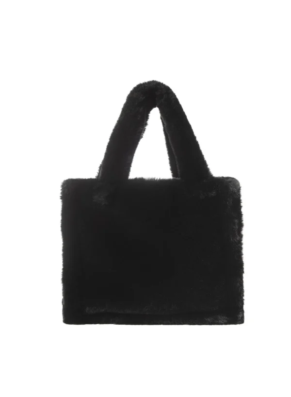 LAMARQUE Accessories | JADE Faux Fur Tote Bag Black