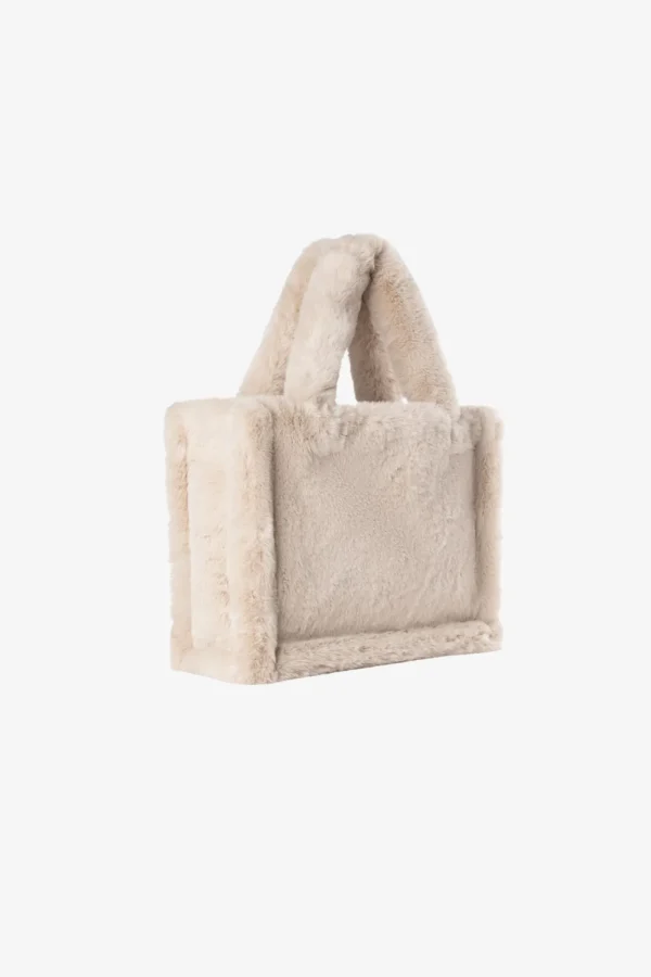 LAMARQUE Accessories | JADE Faux Fur Tote Bag Oat