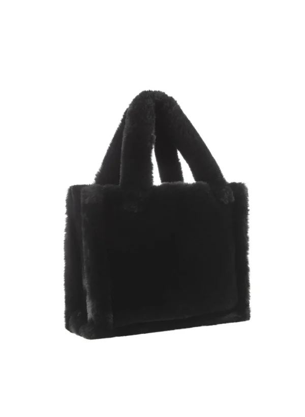 LAMARQUE Accessories | JADE Faux Fur Tote Bag Black
