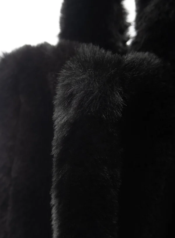 LAMARQUE Accessories | JADE Faux Fur Tote Bag Black