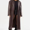 LAMARQUE Leather Jackets | JANELLE | Recycled Leather Coat Mahogany