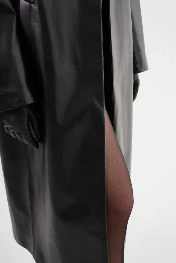 LAMARQUE Leather Jackets | JANELLE | Recycled Leather Coat Black