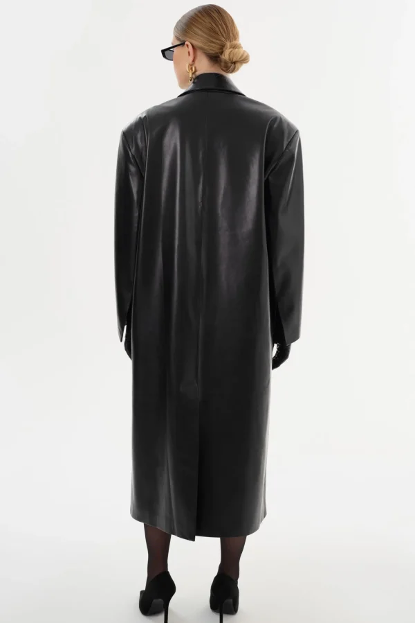 LAMARQUE Leather Jackets | JANELLE | Recycled Leather Coat Black