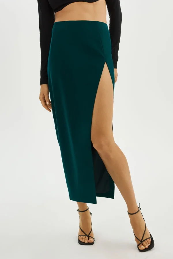 LAMARQUE Skirts | JAY | Faux Leather Skirt Dark Jade