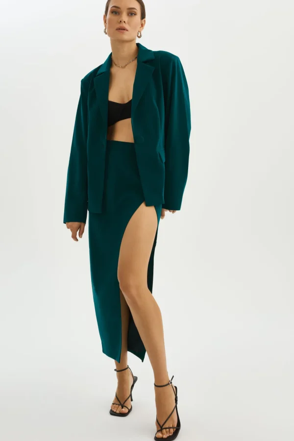 LAMARQUE Skirts | JAY | Faux Leather Skirt Dark Jade
