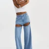 LAMARQUE Pants&Shorts | JAYLENE | Denim Cut-Out Jeans Light Blue Wash