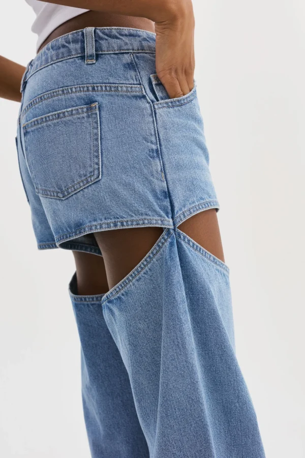 LAMARQUE Pants&Shorts | JAYLENE | Denim Cut-Out Jeans Light Blue Wash