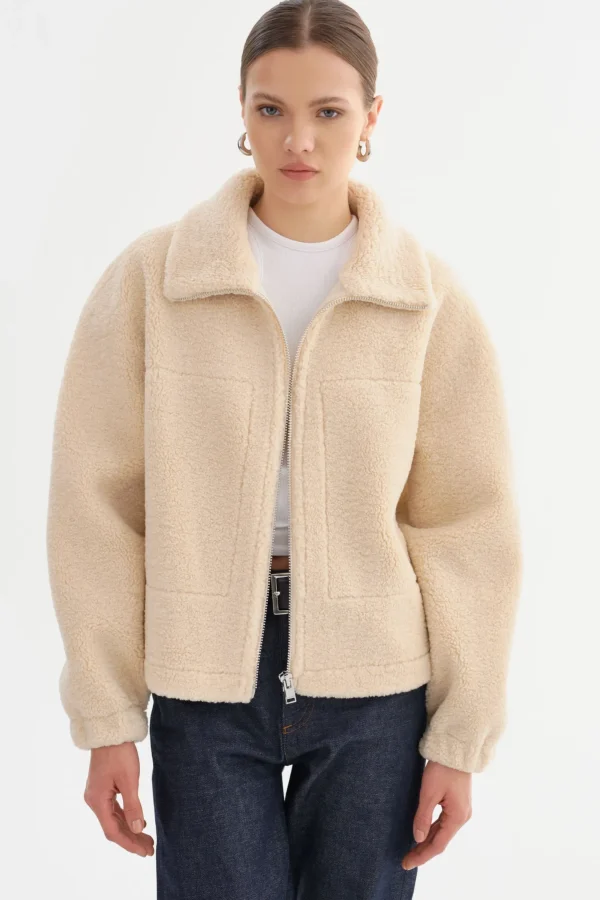 LAMARQUE Coats&Jackets | JAYNA | Sherpa Jacket Beige