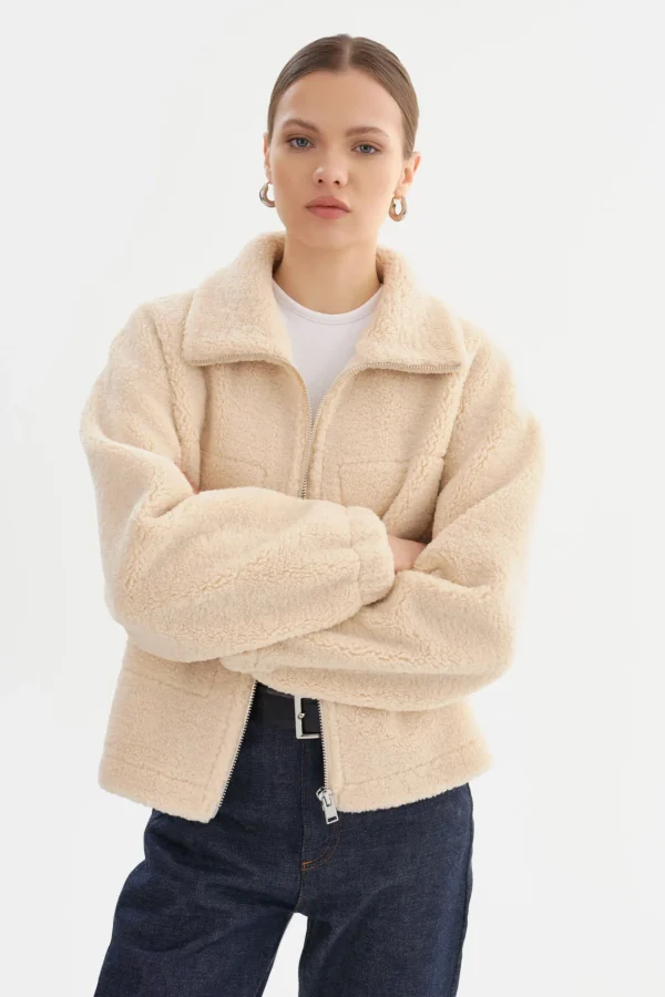 LAMARQUE Coats&Jackets | JAYNA | Sherpa Jacket Beige