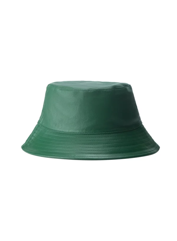 LAMARQUE Accessories | JEANNE LEATHER BUCKET HAT Bottle Green