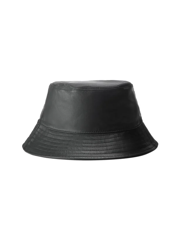 LAMARQUE Accessories | JEANNE LEATHER BUCKET HAT Black