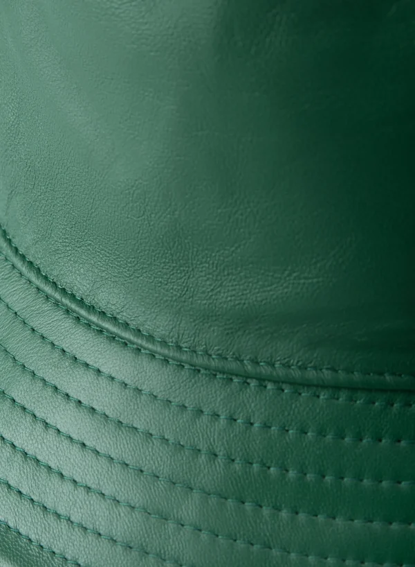 LAMARQUE Accessories | JEANNE LEATHER BUCKET HAT Bottle Green