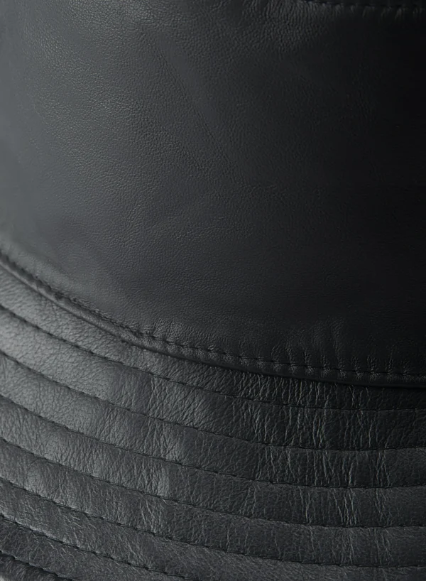LAMARQUE Accessories | JEANNE LEATHER BUCKET HAT Black