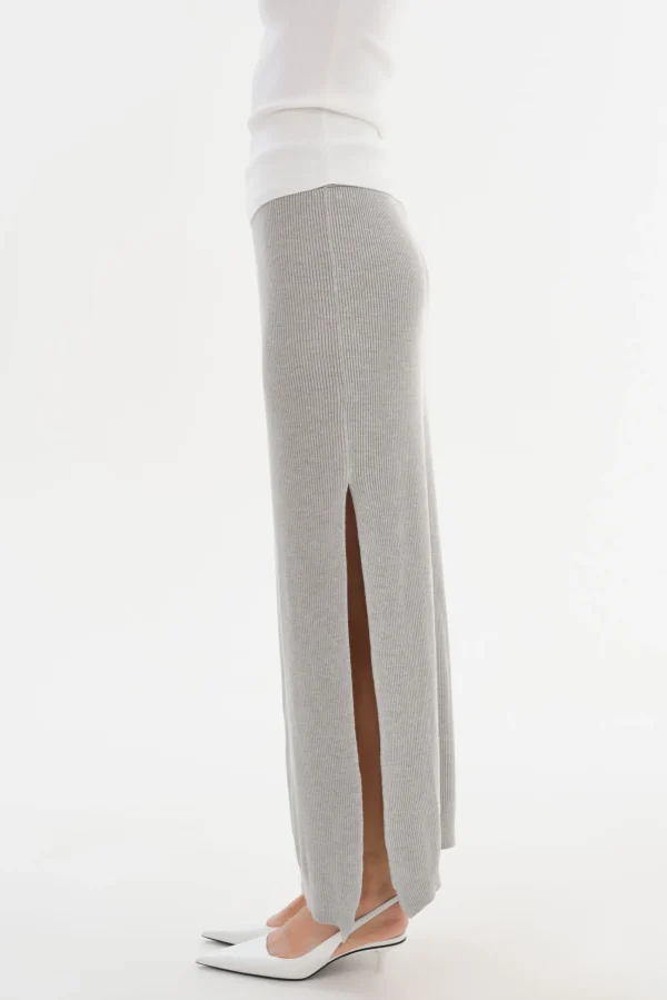 LAMARQUE Skirts | JILLIAN | Knit Midi Skirt Light Heather Grey