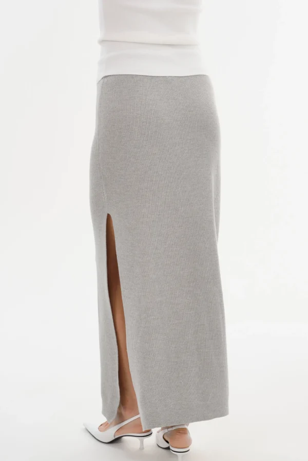 LAMARQUE Skirts | JILLIAN | Knit Midi Skirt Light Heather Grey