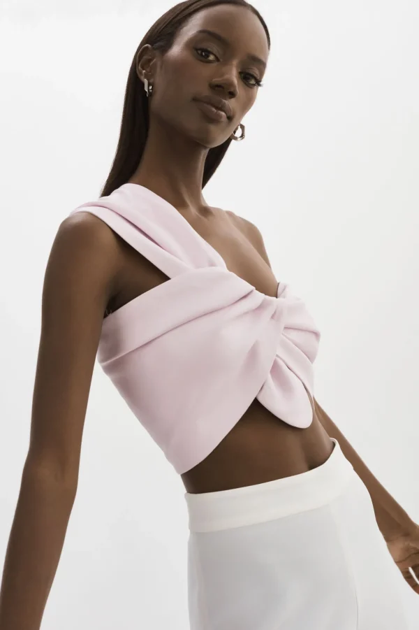 LAMARQUE Tops | JOLIE | Faux Leather One Shoulder Top Pink Parasol