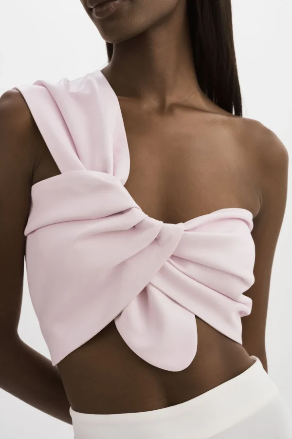 LAMARQUE Tops | JOLIE | Faux Leather One Shoulder Top Pink Parasol