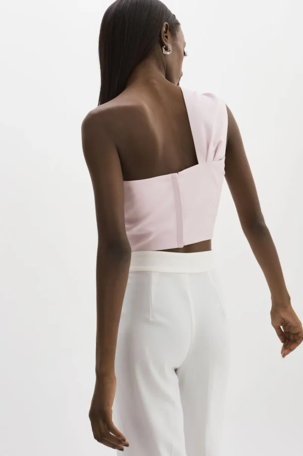 LAMARQUE Tops | JOLIE | Faux Leather One Shoulder Top Pink Parasol