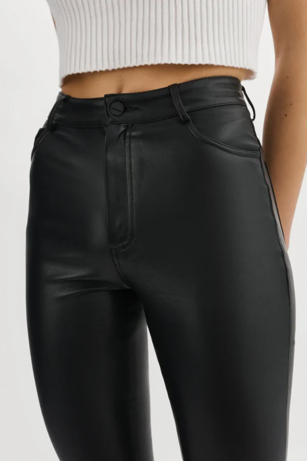 LAMARQUE Pants&Shorts | KAIDA | Faux Leather Flare Pants Black