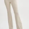 LAMARQUE Pants&Shorts | KAIDA | Faux Leather Flare Pants IVORY